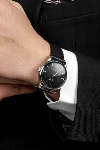 Vulcain Grand Prix Black Calf Leather Watch