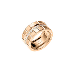 Chopard Ice Cube 18ct Rose Gold Diamond Double Wide Ring