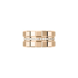 Chopard Ice Cube 18ct Rose Gold Diamond Double Wide Ring