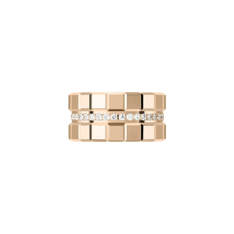 Chopard Ice Cube 18ct Rose Gold Diamond Double Wide Ring