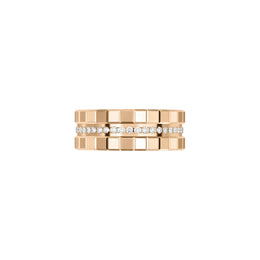 Chopard Ice Cube 18ct Rose Gold Diamond Double Medium Ring