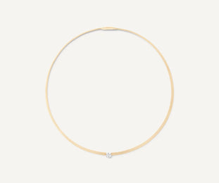 Marco Bicego Masai 18ct Yellow Gold Coil 0.52ct Cushion Cut Diamond Necklace