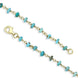 Yellow Gold Plate Turquoise 4mm Bead Chain Link Necklace, N952_30.