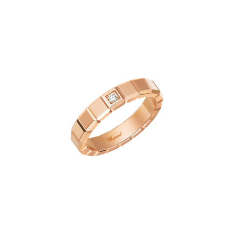 Chopard Ice Cube 18ct Rose Gold Diamond Medium Ring