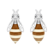Sterling Silver Amber Bee Stud Earrings