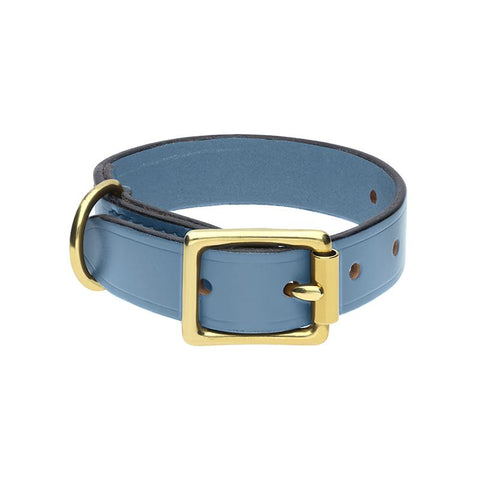 Chatsworth The Dog Blue English Leather Brass Buckle 2cm Collar G923
