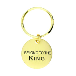 Chatsworth The Dog Brass Vermeil I Belong To The King Keyring, G909.