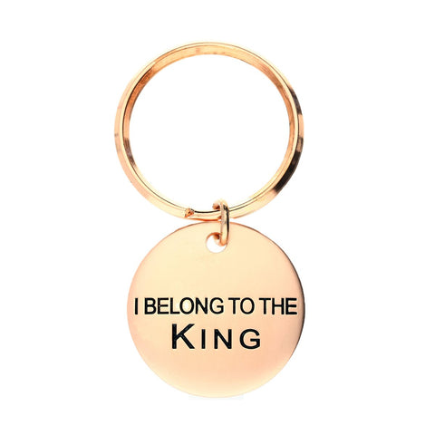 Chatsworth The Dog Copper Vermeil I Belong To The King Keyring, G909.