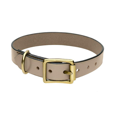 Chatsworth The Dog Grey English Leather Brass Buckle 2.5cm Collar G928