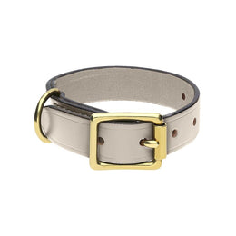 Chatsworth The Dog Grey English Leather Brass Buckle 2cm Collar G927