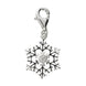Sterling Silver White Cubic Zirconia Sparkly Snowflake Charm G758