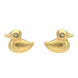 Christmas Collection Silver Yellow Gold and Cubic Zirconia Duck Stud Earrings E2370