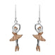 Sterling Silver Rose Gold Ballerina Hook Drop Earrings E2234