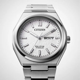 Citizen Super Titanium Zenshin Three Hands Textured White Watch