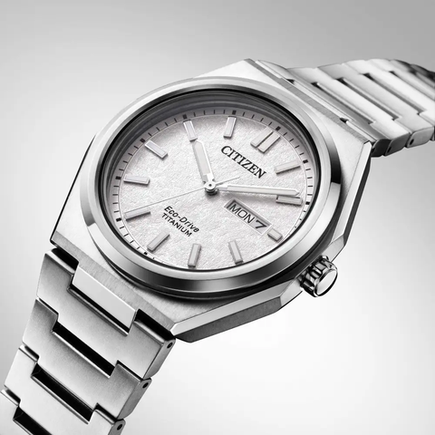 Citizen Super Titanium Zenshin Three Hands Textured White Watch