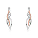 Clogau Swallow Falls Sterling Silver 9ct Rose Gold Drop Earrings, 3SCTWIE.