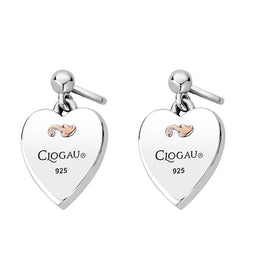 Clogau Tree of Life Sterling Silver Insignia Heart Stud Earrings, 3SCSHLE