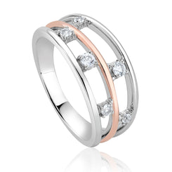 Clogau Awyr Y Nos Sterling Silver White Topaz Ring, 3SAYN0191