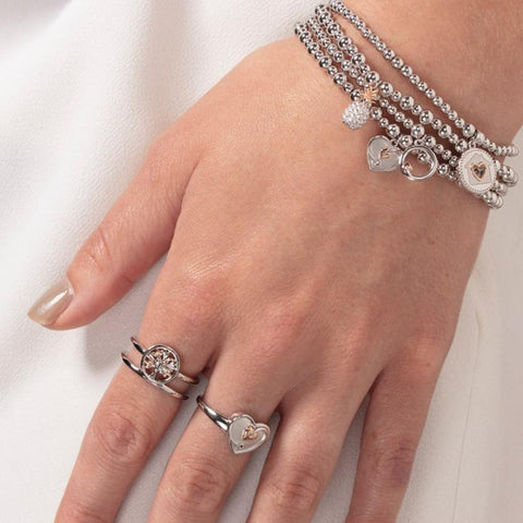 Clogau Tree of Life Sterling Silver White Topaz Heart Ring 3STLDR