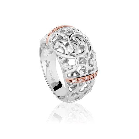 Clogau Am Byth Sterling Silver Diamond Ring, 3SFR01.