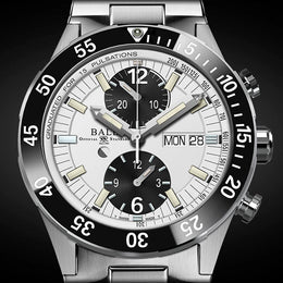 Ball Watch Company Roadmaster Rescue Chronograph Limited Edition Watch with white dial, titanium strap, titanium case
