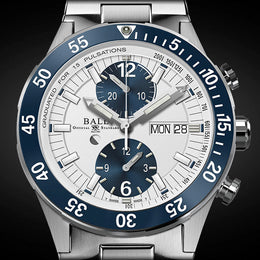 Ball Watch Company Roadmaster Rescue Chronograph Limited Edition Watch with white dial, titanium strap, titanium case