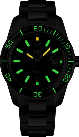 Ball Watch Company Engineer M Skindiver III Limited Edition Watch with black dial, steel bracelet, steel case