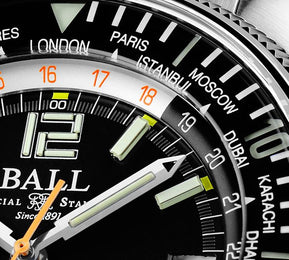 Ball Watch Company Engineer Master II Diver Worldtime Limited Edition Watch with black dial, steel bracelet, steel case