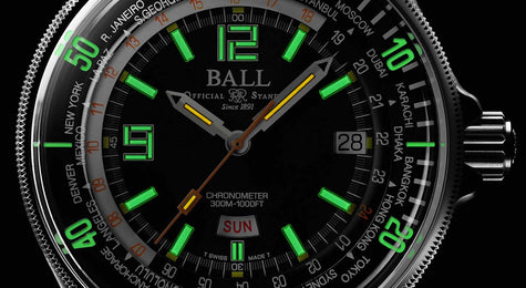 Ball Watch Company Engineer Master II Diver Worldtime Limited Edition Watch with black dial, rubber strap, steel case