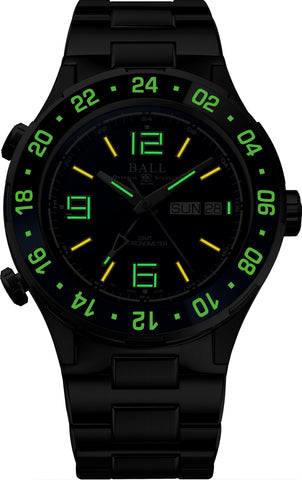 Ball Watch Company Roadmaster Marine GMT Limited Edition Watch with blue dial, titanium strap, titanium case