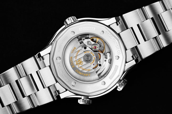 Ball Watch Company Roadmaster Marine GMT Limited Edition Watch with black dial, titanium strap, titanium case