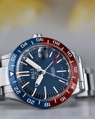 Ball Watch Company Engineer III Outlier Limited Edition Watch with blue dial, steel bracelet, steel case