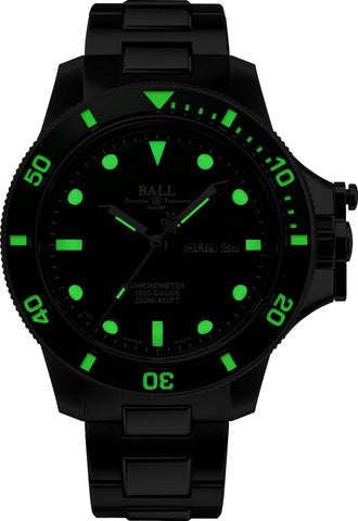 Ball Watch Company Engineer Hydrocarbon Original Green Watch with steel bracelet, steel case