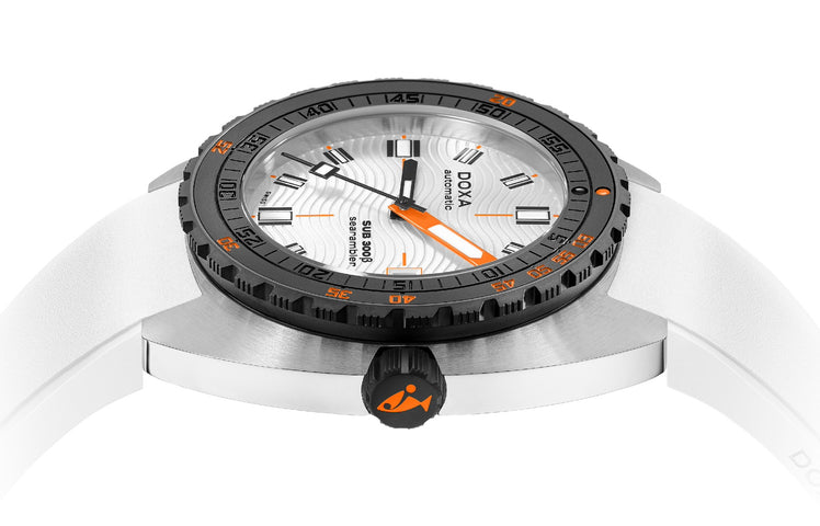 Doxa SUB 300 Beta Ceramic Steel Searambler Rubber White Watch