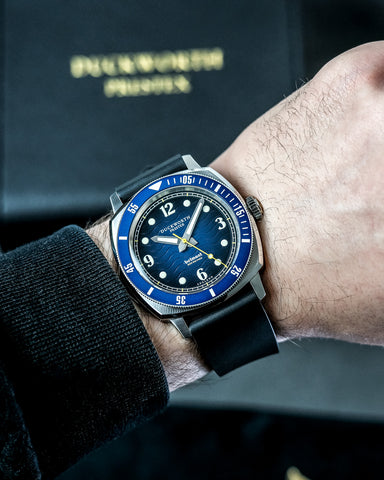 Duckworth Prestex Belmont Dive Blue Black Rubber Watch