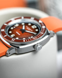 Duckworth Prestex Belmont Dive Orange Orange Rubber Watch