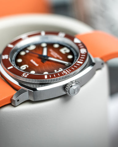 Duckworth Prestex Belmont Dive Orange Orange Rubber Watch
