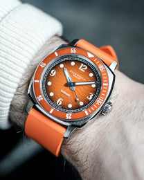Duckworth Prestex Belmont Dive Orange Orange Rubber Watch