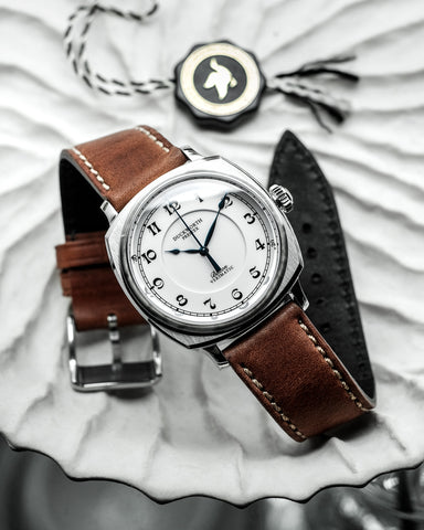 Duckworth Prestex Bolton Verimatic White Brown Leather Watch
