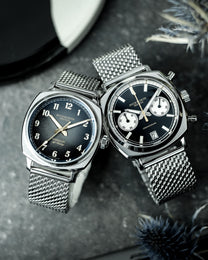 Duckworth Prestex 42 Black Sunburst Mesh Bracelet Watch