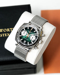 Duckworth Prestex 42 Green Sunburst Mesh Bracelet Watch