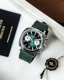 Duckworth Prestex Chronograph 42 Green Green Rubber Watch