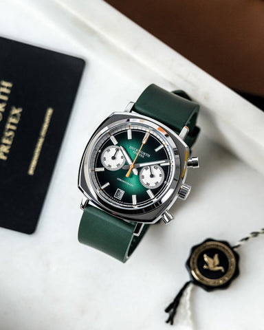 Duckworth Prestex Chronograph 42 Green Green Rubber Watch