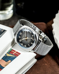 Duckworth Prestex Verimatic Black Fume Mesh Bracelet Watch