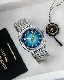 Duckworth Prestex Verimatic Blue Fume Mesh Bracelet Watch