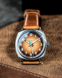 Duckworth Prestex Verimatic Orange Fume Tan Leather Watch