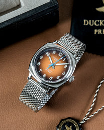 Duckworth Prestex Watch Verimatic Orange Fume Mesh Bracelet