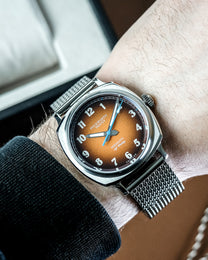 Duckworth Prestex Verimatic Orange Fume Mesh Bracelet Watch