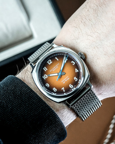 Duckworth Prestex Verimatic Orange Fume Mesh Bracelet Watch