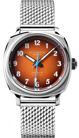 Duckworth Prestex Watch Verimatic Orange Fume Mesh Bracelet Limited Edition D891-05-ST